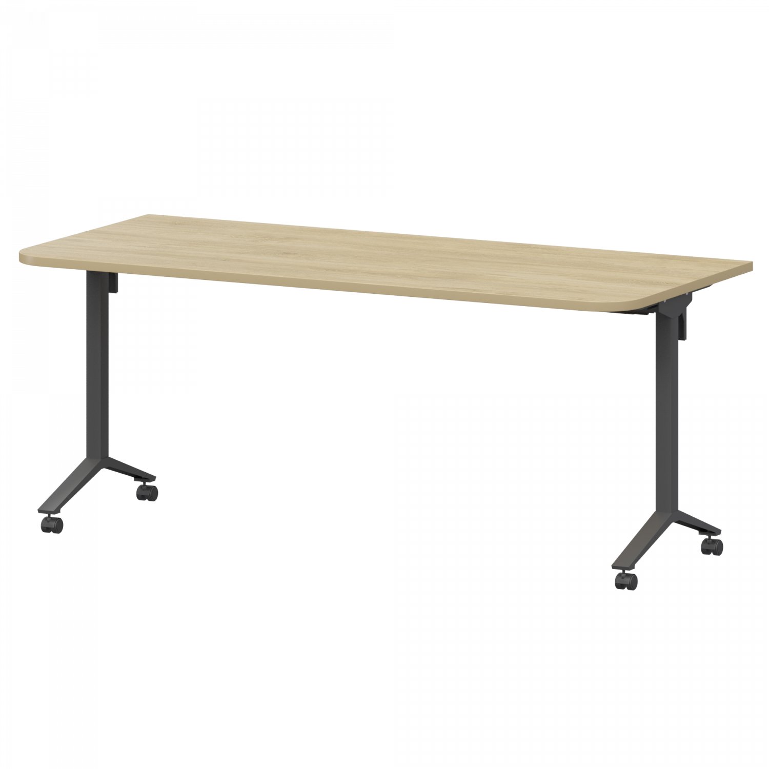 Стол мобильный складной радиусный Моби МБ25-160.70Р Баттл Рок/Антрацит (1600x700x750)