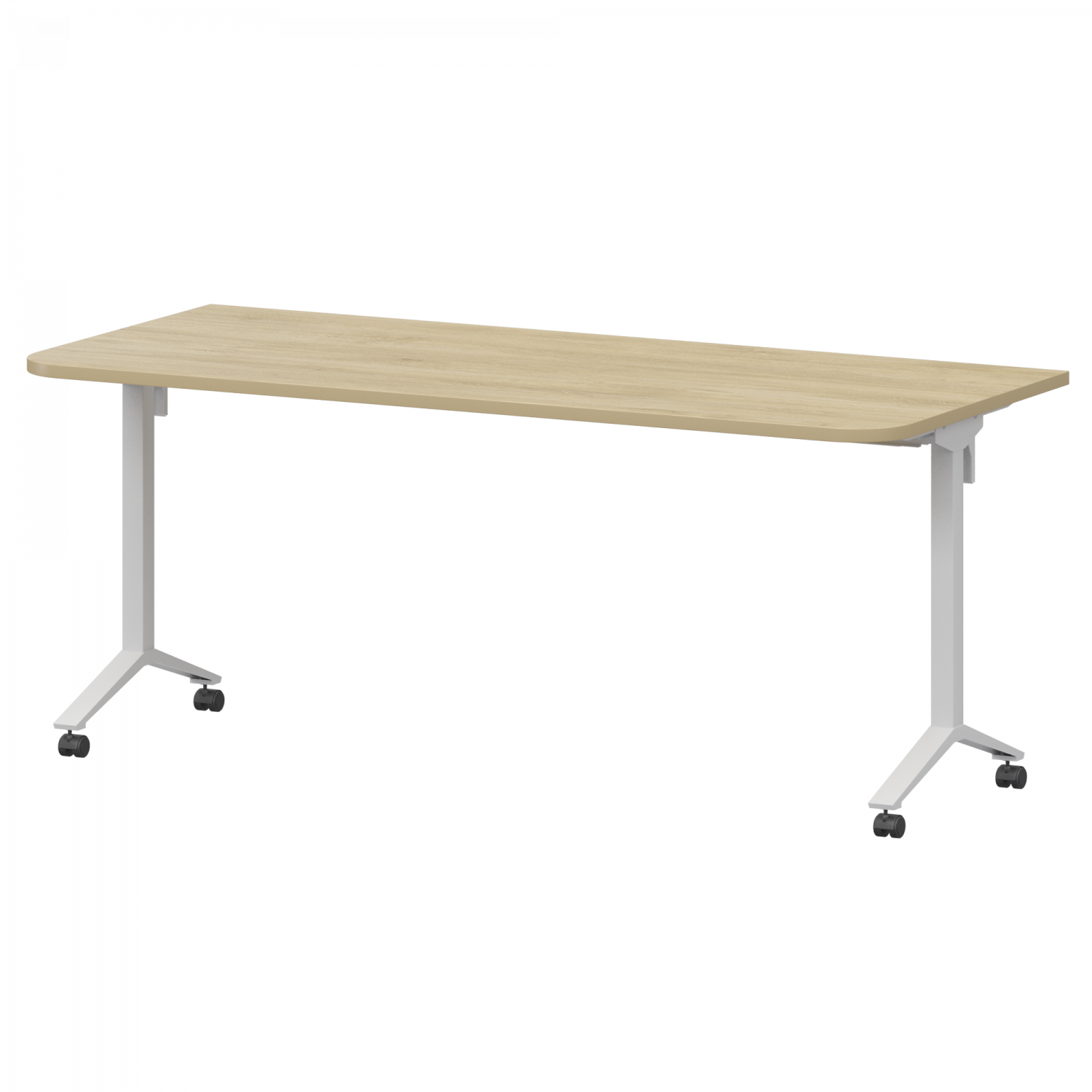 Стол мобильный складной радиусный Моби МБ25-160.70Р Баттл Рок/Белый (1600x700x750)