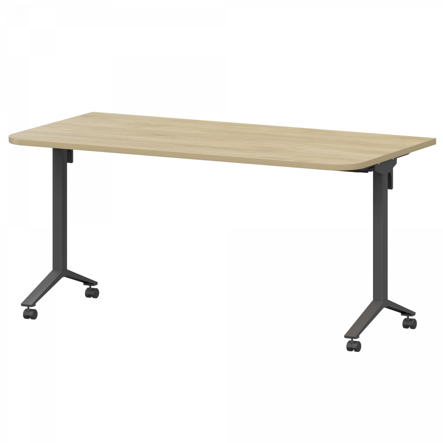 Стол мобильный складной радиусный Моби МБ25-140.70Р Баттл Рок/Антрацит (1400x700x750)