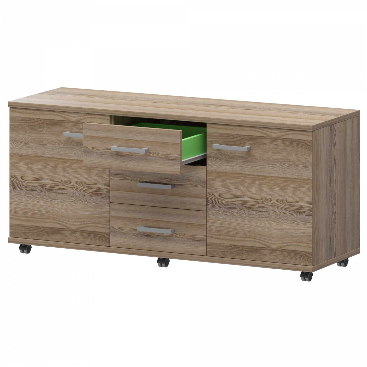 Греденция Аргентум НТ-350 Дуб сафари (1350x445x670)