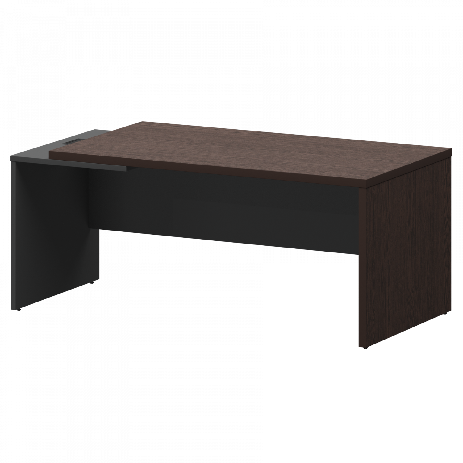 Стол руководителя левый Кортез KZ-18L Дуб венге/Графит (1800x900x750)