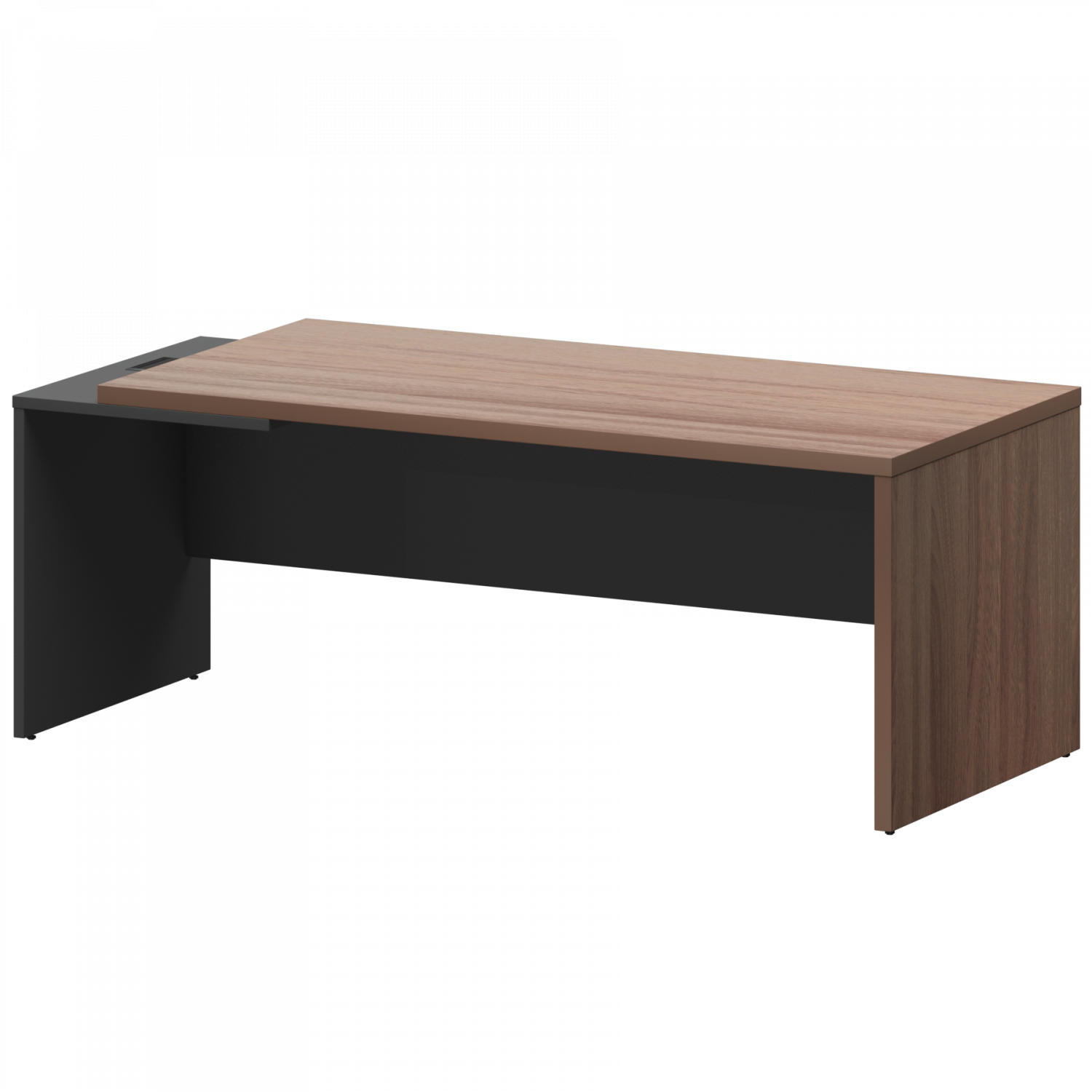 Стол руководителя левый Кортез KZ-20L Темный шимо/Графит (2000x900x750)