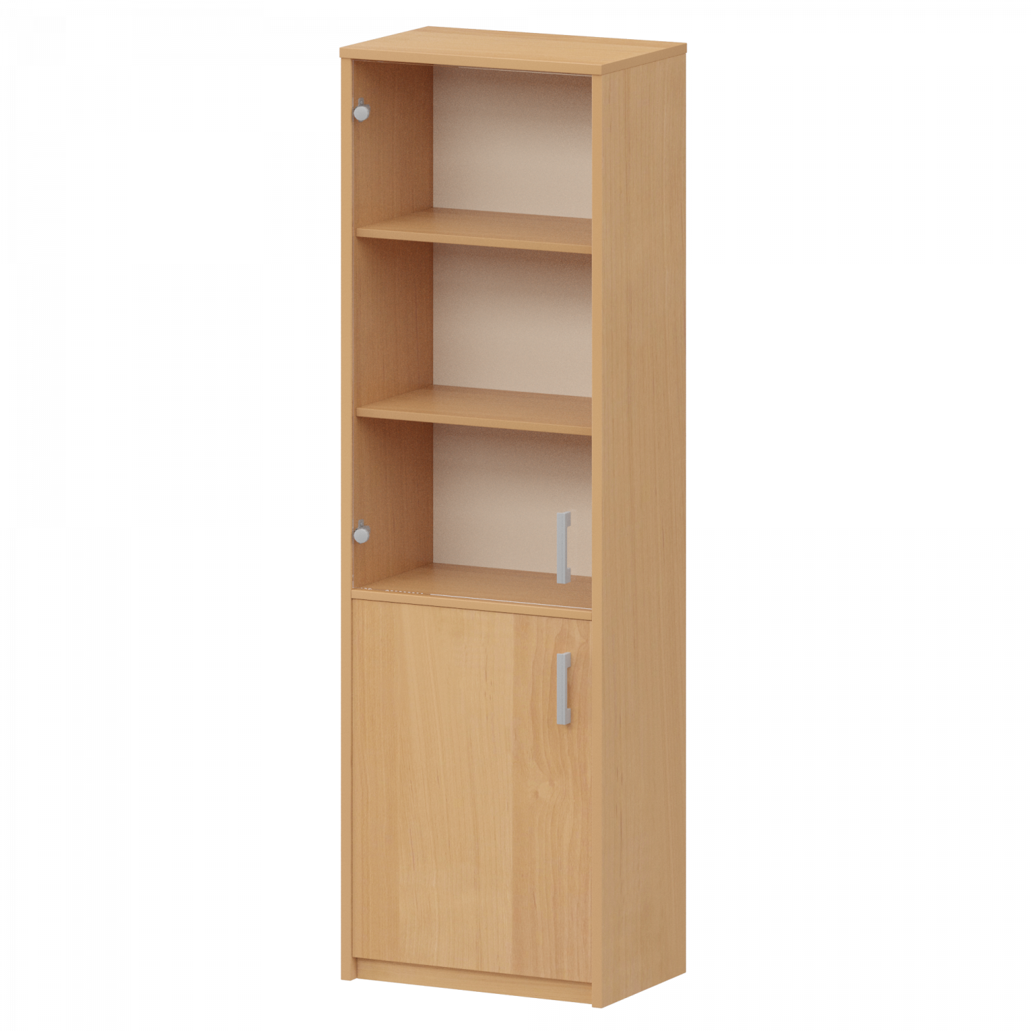 Шкаф комбинированный с прозрачным стеклом А-321+А-стл321пр Ольха 560x370x2000 Арго