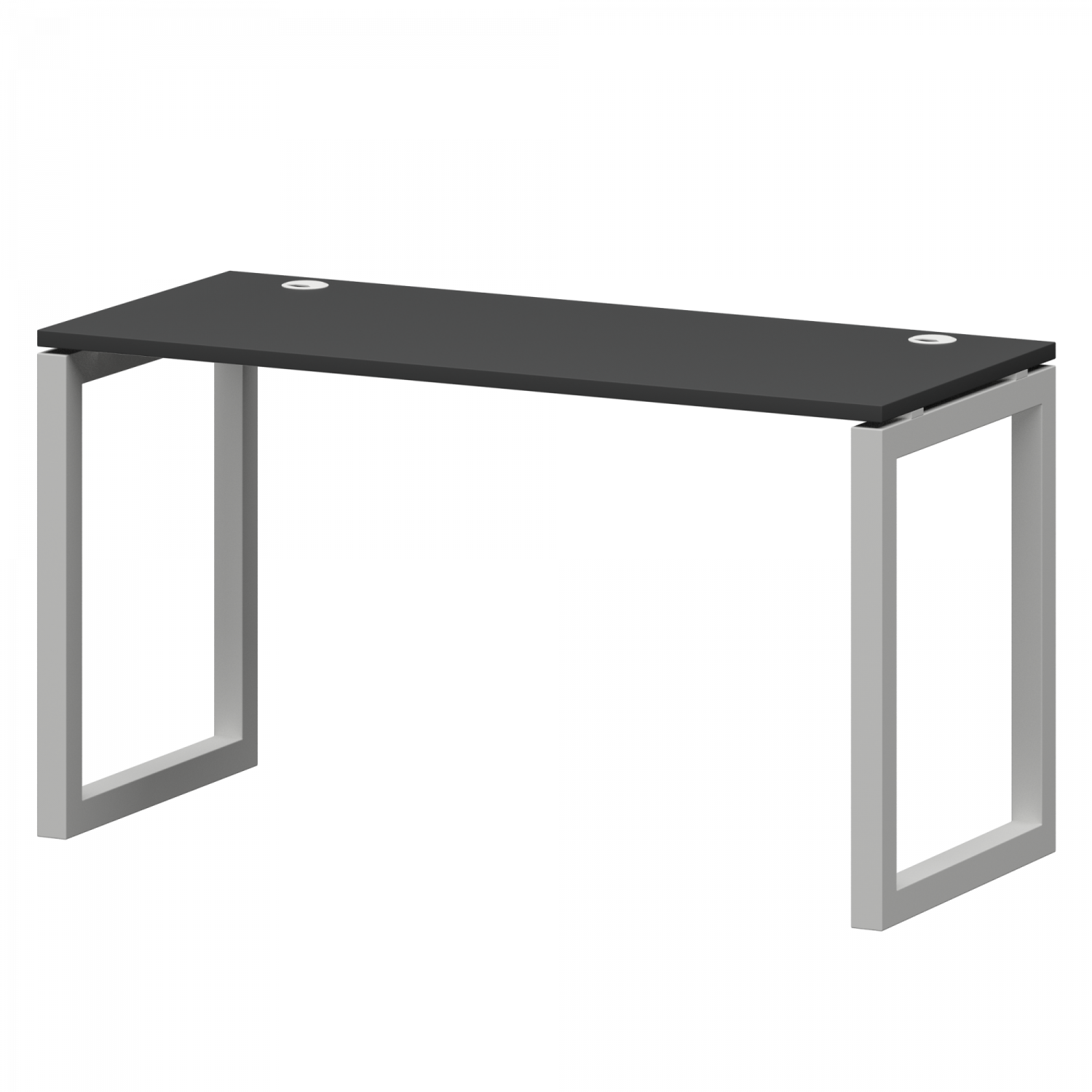 Стол на металлокаркасе Смарт СМС25-О-14К.60.Пр50 Графит/Белый (1400x600x750)