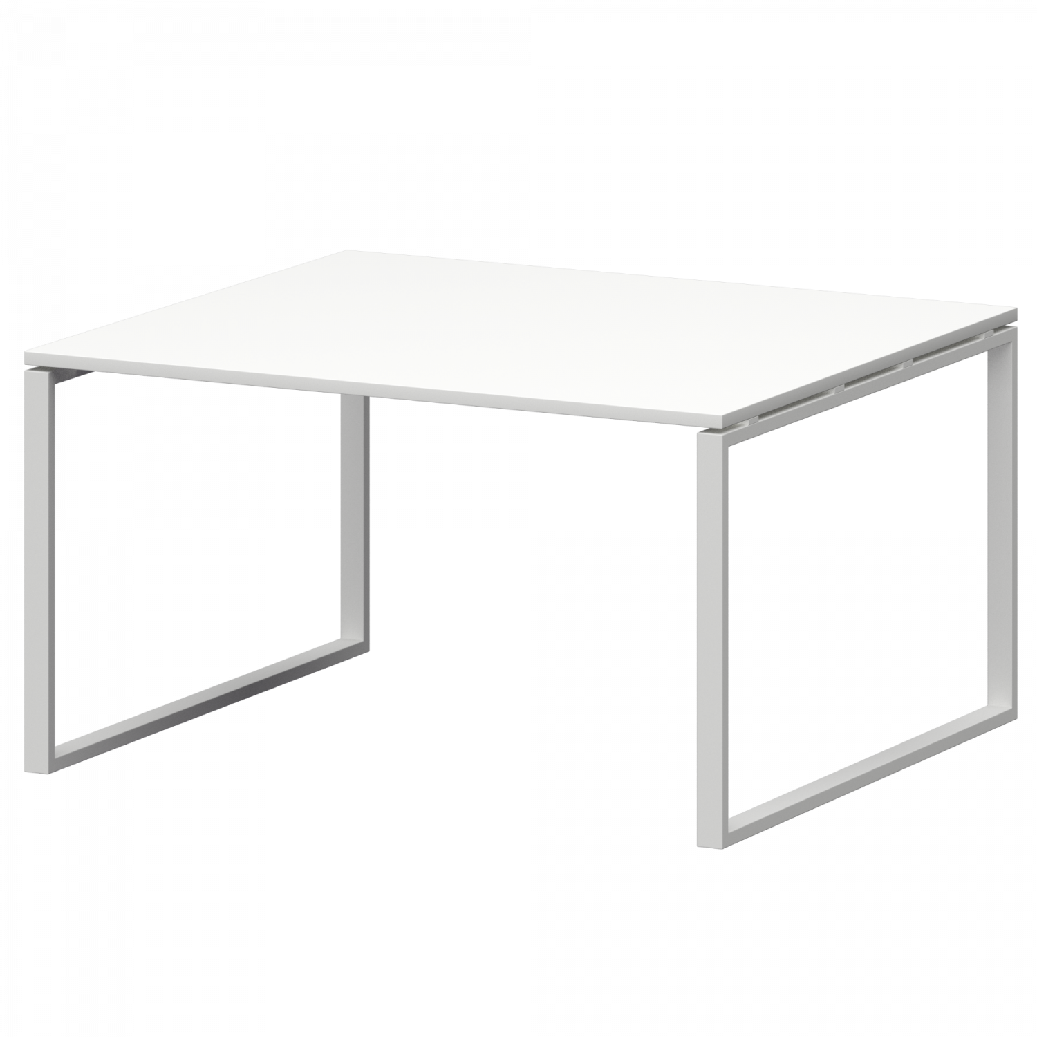 Стол переговорный на металлокаркасе Смарт СМСП-О-14.123.Пр25 Белый/Белый (1400x1236x750)