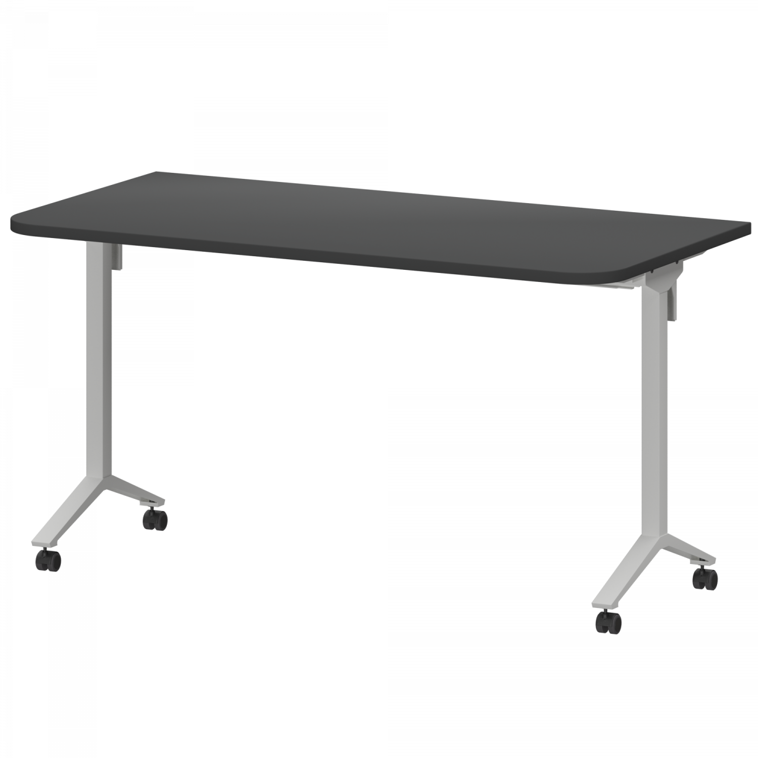 Стол мобильный складной радиусный Моби МБ25-140.70Р Графит/Белый (1400x700x750)