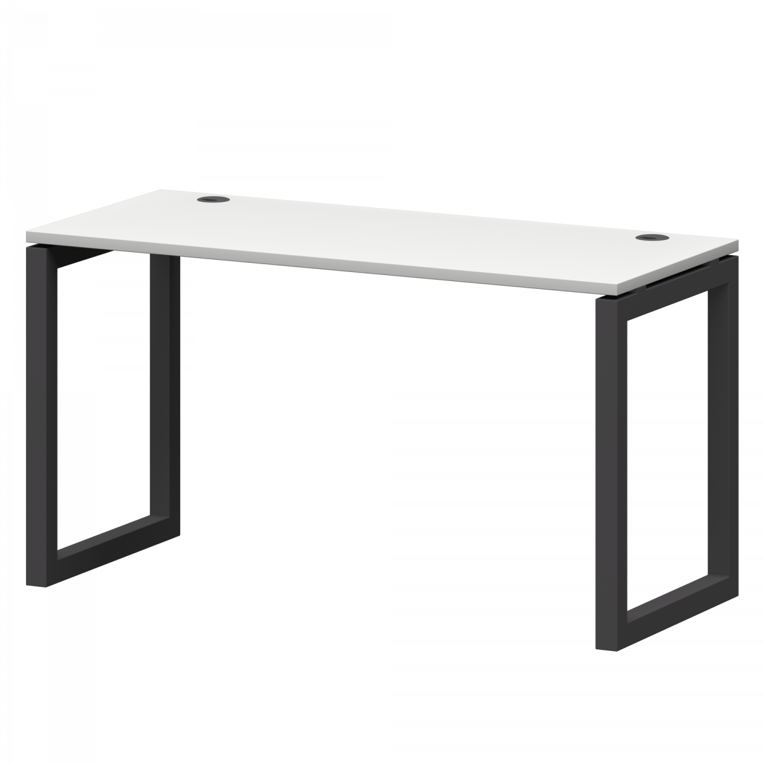 Стол на металлокаркасе Смарт СМС25-О-18К.60.Пр50 Белый/Антрацит (1800x600x750)