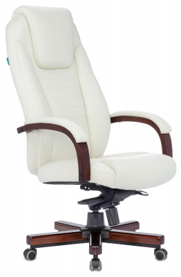 Кресло руководителя Бюрократ T-9923WALNUT слоновая кость кожа крестов. металл/дерево, купить в Сыктывкаре