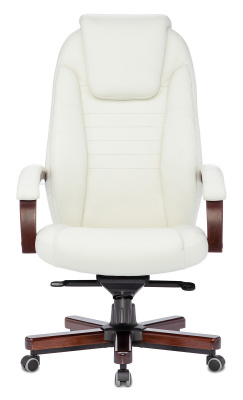 Кресло руководителя Бюрократ T-9923WALNUT слоновая кость кожа крестов. металл/дерево, купить в Сыктывкаре
