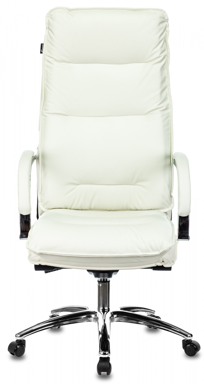 Кресло руководителя Бюрократ T-9927SL слоновая кость кожа крестов. металл хром, купить в Сыктывкаре