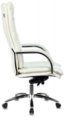 Кресло руководителя Бюрократ T-9927SL слоновая кость кожа крестов. металл хром, купить в Сыктывкаре
