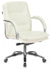 Кресло руководителя Бюрократ T-9927SL-LOW слоновая кость кожа низк.спин. крестов. металл хром — фото, характеристики, наличие в Сыктывкаре