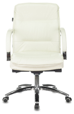 Кресло руководителя Бюрократ T-9927SL-LOW слоновая кость кожа низк.спин. крестов. металл хром, купить в Сыктывкаре