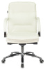 Кресло руководителя Бюрократ T-9927SL-LOW слоновая кость кожа низк.спин. крестов. металл хром — фото, характеристики, наличие в Сыктывкаре