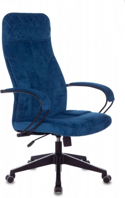 Кресло руководителя Бюрократ CH-608Fabric темно-синий Velvet 29 крестов. пластик, купить в Сыктывкаре