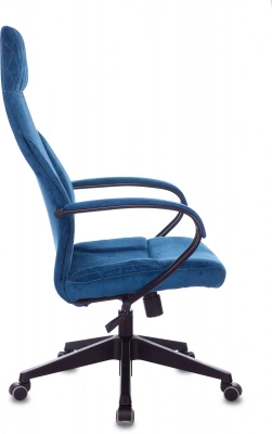 Кресло руководителя Бюрократ CH-608Fabric темно-синий Velvet 29 крестов. пластик, купить в Сыктывкаре