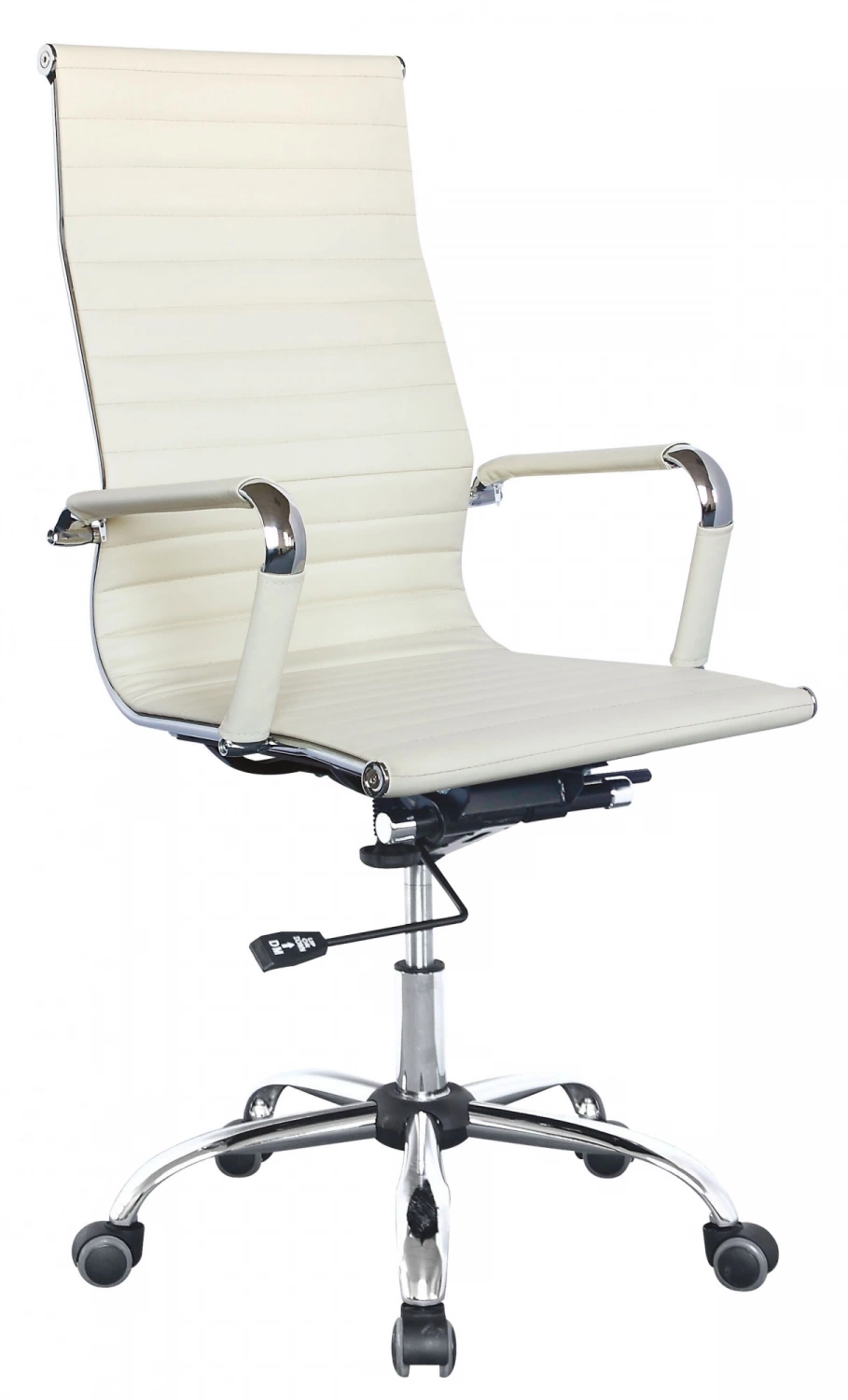 Кресло руководителя Бюрократ CH-883 слоновая кость экокожа крестов. металл хром, купить в Сыктывкаре