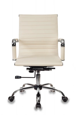 Кресло руководителя Бюрократ CH-883-LOW слоновая кость экокожа низк.спин. крестов. металл хром, купить в Сыктывкаре