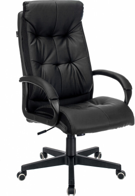 Кресло руководителя Бюрократ CH-824 черный экокожа крестов. пластик, купить в Сыктывкаре