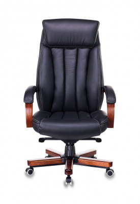 Кресло руководителя Бюрократ T-9922WALNUT черный кожа крестов. металл/дерево, купить в Сыктывкаре