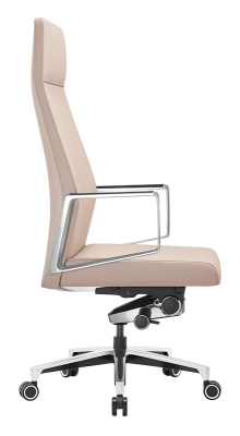 Кресло руководителя Бюрократ _JONS бежевый кожа крестов. алюминий, купить в Сыктывкаре