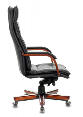 Кресло руководителя Бюрократ T-9927WALNUT черный кожа крестов. металл/дерево, купить в Сыктывкаре