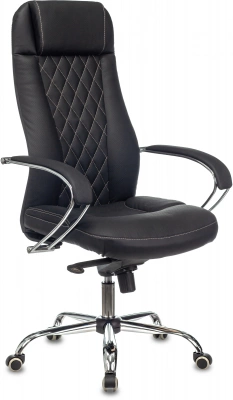 Кресло эргономичное Бюрократ CH-609SL/ECO черный экокожа крестов. металл хром, купить в Сыктывкаре