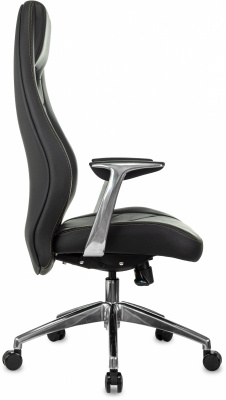 Кресло руководителя Бюрократ _Zen черный кожа крестов. алюминий, купить в Сыктывкаре