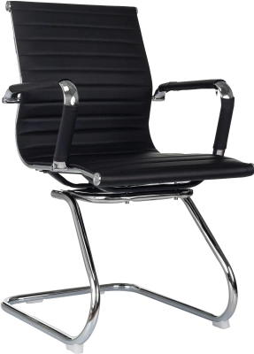 Кресло Бюрократ CH-883-LOW-V черный экокожа низк.спин. полозья металл хром, купить в Сыктывкаре