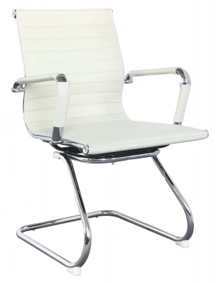 Кресло Бюрократ CH-883-LOW-V слоновая кость экокожа низк.спин. полозья металл хром, купить в Сыктывкаре
