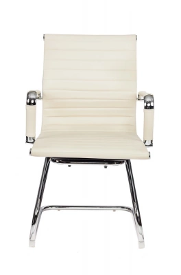 Кресло Бюрократ CH-883-LOW-V слоновая кость экокожа низк.спин. полозья металл хром, купить в Сыктывкаре