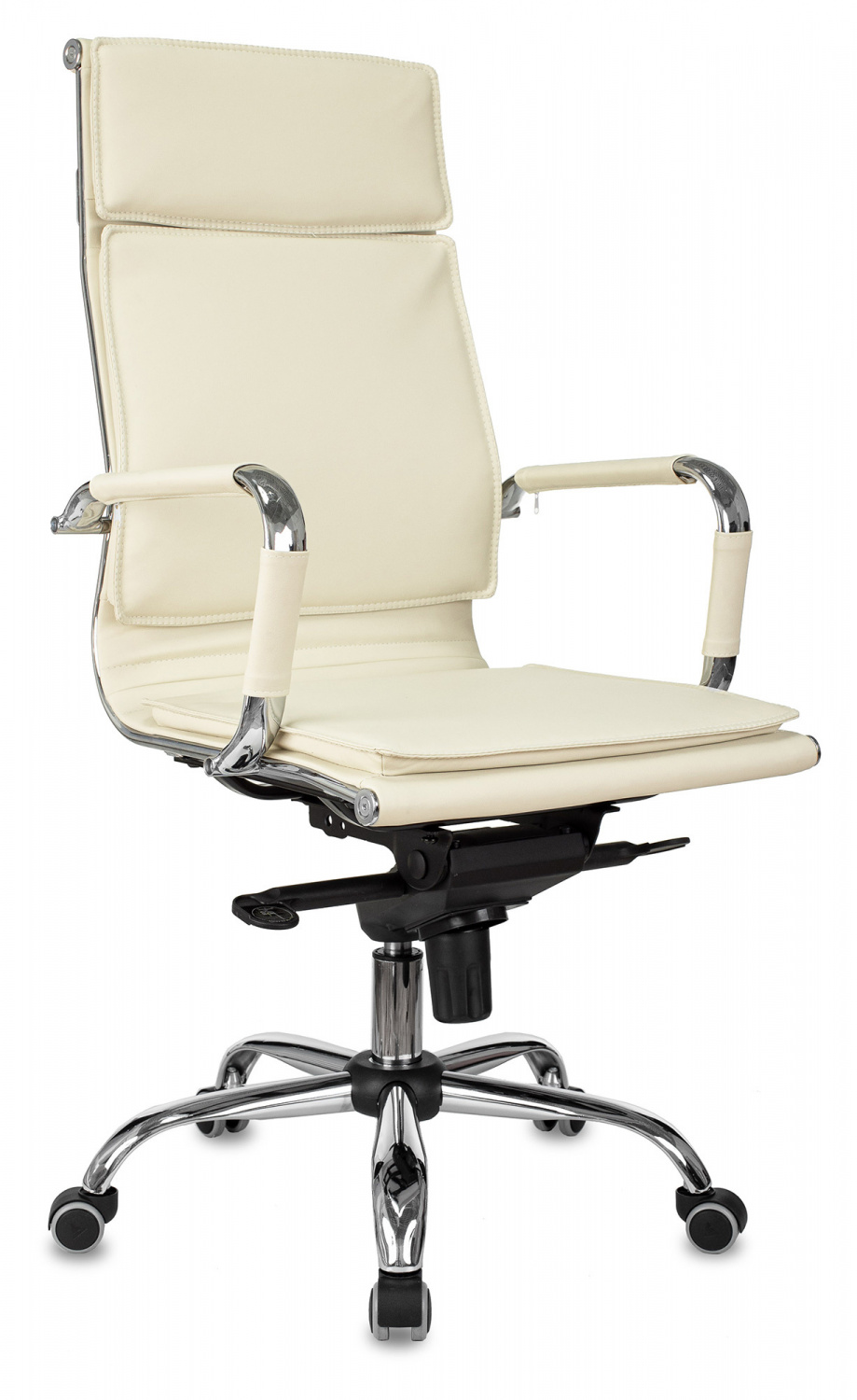 Кресло руководителя Бюрократ CH-993MB слоновая кость экокожа крестов. металл хром, купить в Сыктывкаре