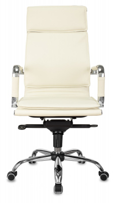 Кресло руководителя Бюрократ CH-993MB слоновая кость экокожа крестов. металл хром, купить в Сыктывкаре