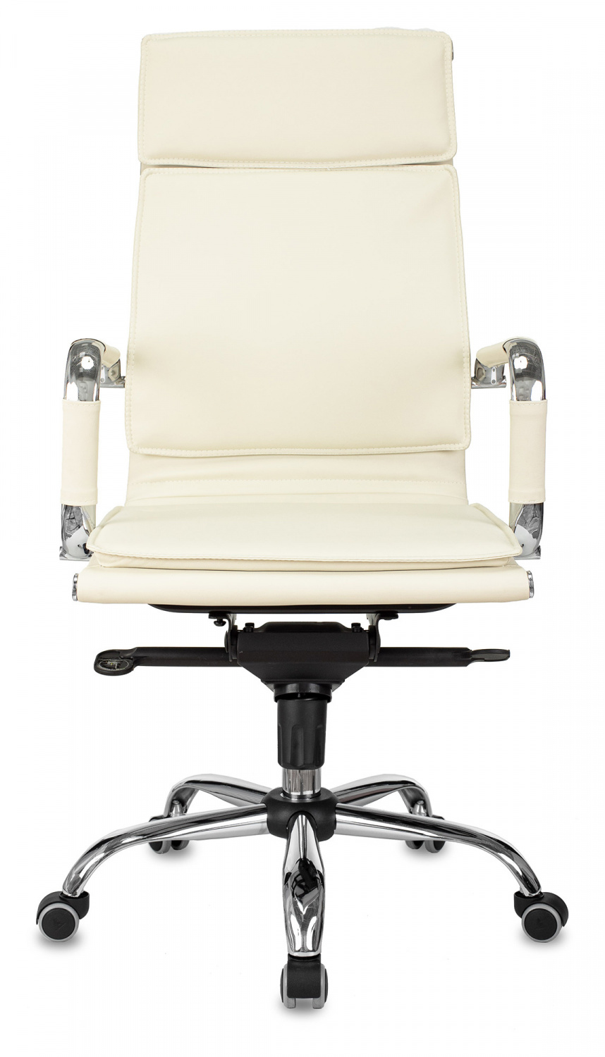 Кресло руководителя Бюрократ CH-993MB слоновая кость экокожа крестов. металл хром, купить в Сыктывкаре