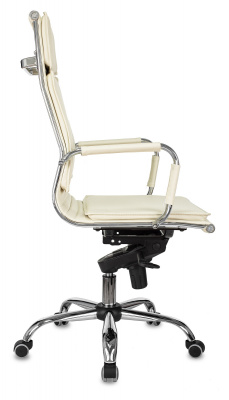 Кресло руководителя Бюрократ CH-993MB слоновая кость экокожа крестов. металл хром, купить в Сыктывкаре