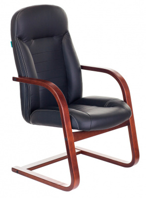 Кресло Бюрократ T-9923WALNUT-AV черный кожа полозья дерево коричневый, купить в Сыктывкаре