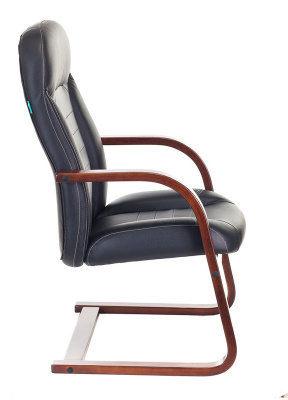 Кресло Бюрократ T-9923WALNUT-AV черный кожа полозья дерево коричневый, купить в Сыктывкаре