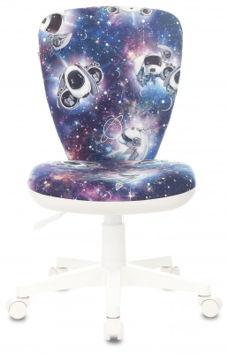 Кресло детское Бюрократ KD-W10 синий космопузики крестов. пластик пластик белый, купить в Сыктывкаре