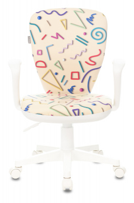 Кресло детское Бюрократ KD-W10AXSN песочный Sticks 02 крестов. пластик пластик белый, купить в Сыктывкаре