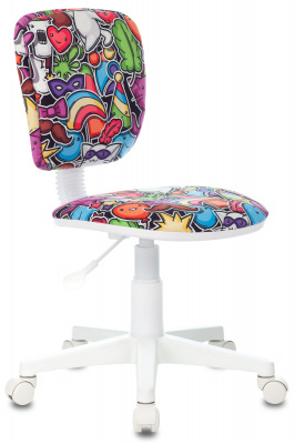 Кресло детское Бюрократ CH-W204NX мультиколор маскарад крестов. пластик пластик белый, купить в Сыктывкаре