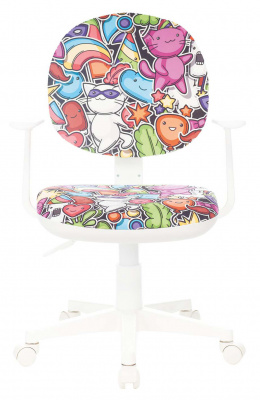 Кресло детское Бюрократ CH-W356AXSN мультиколор маскарад крестов. пластик пластик белый, купить в Сыктывкаре