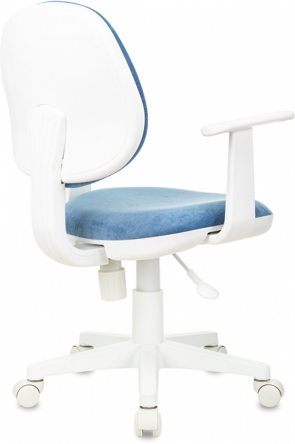 Кресло детское Бюрократ CH-W356AXSN голубой Velvet 86 крестов. пластик пластик белый — фото, характеристики, наличие в Сыктывкаре