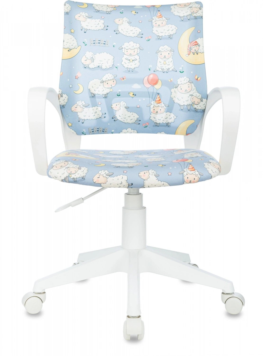 Кресло детское Бюрократ BUROKIDS 1 W голубой овечки крестов. пластик пластик белый — фото, характеристики, наличие в Сыктывкаре