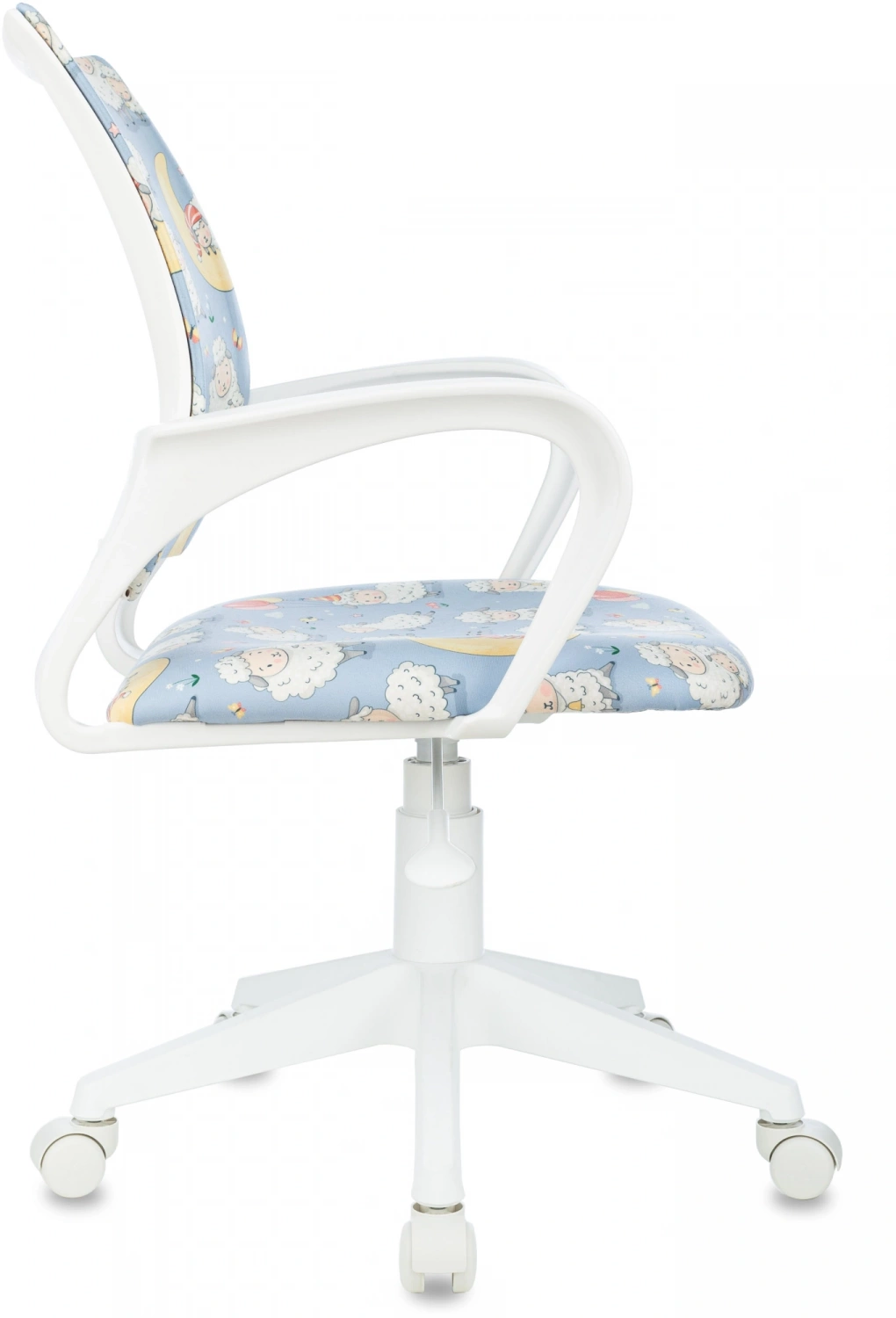 Кресло детское Бюрократ BUROKIDS 1 W голубой овечки крестов. пластик пластик белый — фото, характеристики, наличие в Сыктывкаре