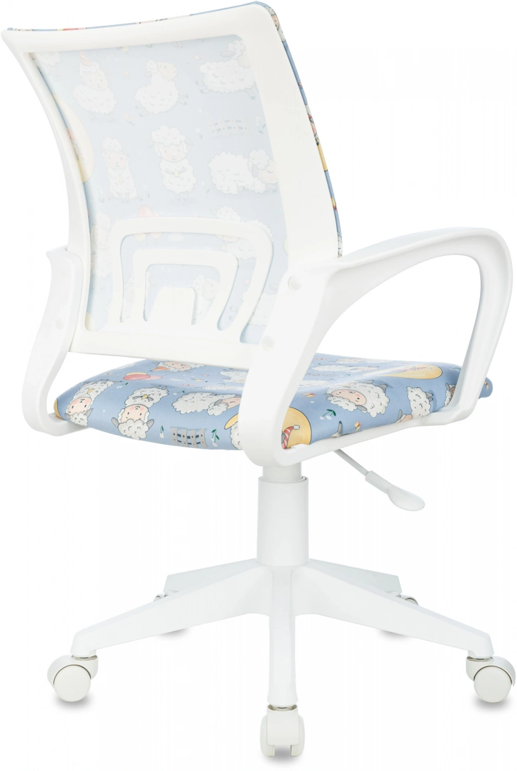 Кресло детское Бюрократ BUROKIDS 1 W голубой овечки крестов. пластик пластик белый — фото, характеристики, наличие в Сыктывкаре