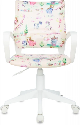 Кресло детское Бюрократ Burokids 1 W мультиколор принцесски крестов. пластик пластик белый, купить в Сыктывкаре