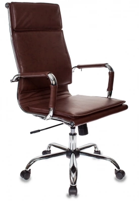 Кресло руководителя Бюрократ Ch-993 коричневый экокожа крестов. металл хром, купить в Сыктывкаре