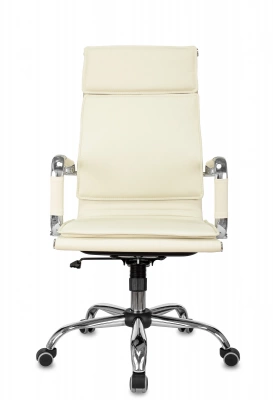 Кресло руководителя Бюрократ Ch-993 слоновая кость экокожа крестов. металл хром, купить в Сыктывкаре