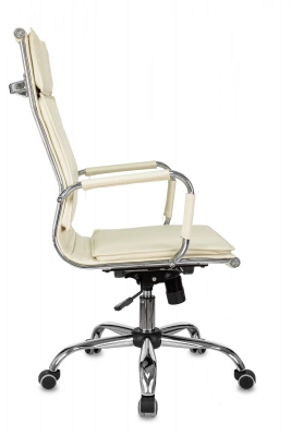 Кресло руководителя Бюрократ Ch-993 слоновая кость экокожа крестов. металл хром, купить в Сыктывкаре