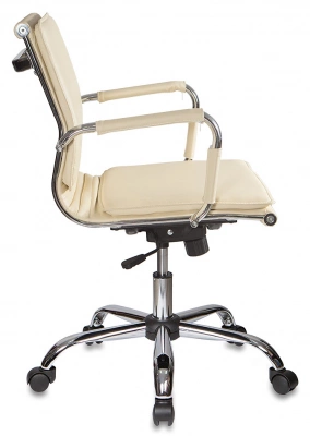 Кресло руководителя Бюрократ Ch-993-Low слоновая кость экокожа низк.спин. крестов. металл хром, купить в Сыктывкаре
